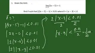 #1 Definition of Limit