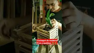 Cachepot quadrado em madeira para orquídeas 