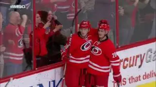 Первый гол Зыкова в НХЛ. CAR - NYR 09.03.2017