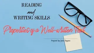 Properties of a Well-written Text