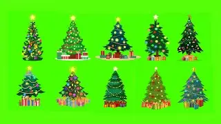 Green screen christmas trees animation videos