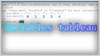 [Apprendre à programmer avec Python] Créer des variables tableau