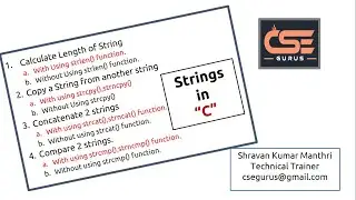 2. Strings Manipulation functions in C