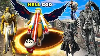 SERBIAN DANCING LADY  Save FRANKLIN 2.0 vs DEMON RANGO From HEAVEN ARMY In GTA 5 | SHINCHAN and CHOP