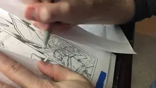 Finishing an AGGREGATE panel in pencil.