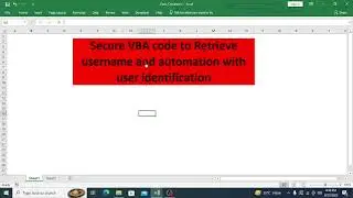 Excel to constraint user and get username