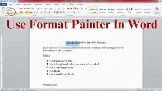 How To Use Format Painter In Word (Also Using Shortcut Keys)