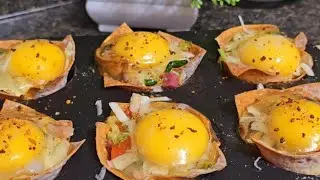 Zucchini Egg Wonton Cup Recipe || Zucchini Recipe || Easy & Healthy Breakfast | @supermomcanada