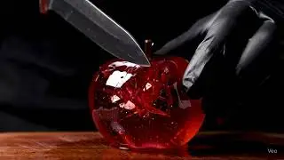 🔪 ASMR Glass Fruit Cutting 🍎✨ | Crystal Apple Slicing Sounds #ASMR #GlassFruit #FruitCutting