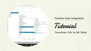 Pentaho Data Integration - Transform CSV to DB Table
