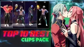 TOP 10 CLIPS PACK | FREE FIRE CLIPS 🥵💫 FF EMOTE CLIPS PACK | FREE TO USE #49