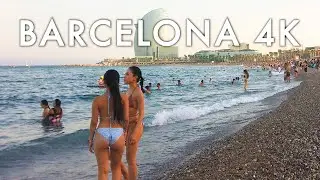 Barcelona's Most POPULAR BEACH | NUDIST BEACH IN SPAIN | Barceloneta Walk 🇪🇸 4k