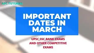 Important days and dates in March | National | International | For all competitive exams