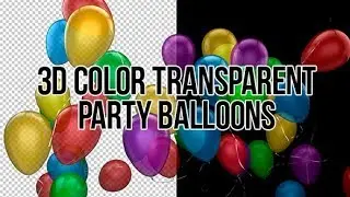 3D Color Transparent Party Balloons | Motion Graphics - Videohive template