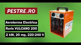 Aeroterma electrica Ruris VULCANO 200, 2 kW, 20 mp, 220-240 V