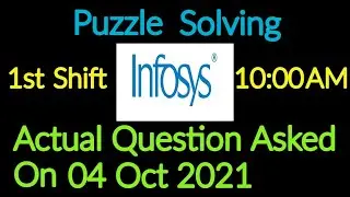 Infosys puzzle Questions And Answers Oct 4 2021 | Infosys 2021 - Actual Question Asked On Campus2022