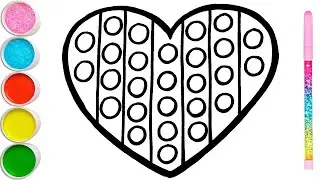 How to Draw a POP IT heart for children