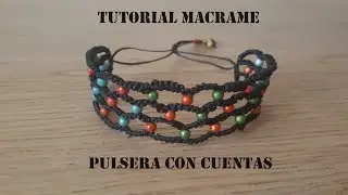 DIY Tutorial PULSERA de HILO en MACRAME con CUENTAS Paso a Paso Fácil y Rápida/Macrame Bracelet
