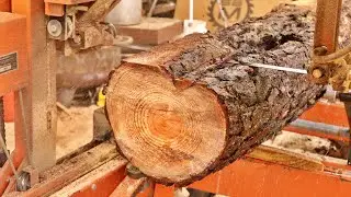 This Log Had FIRE Inside: Cateye Pine on the Sawmill 🔥