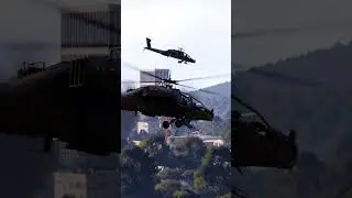 AH-64 Apache air support against zombies 