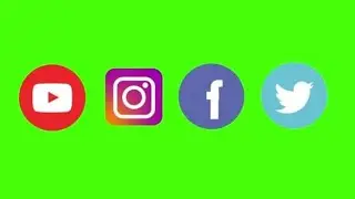Neon Social Lowerthirds | social media logo copyright free Green Screen video