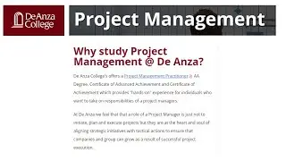 Project Management Practitioner @ De Anza