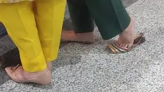 Candid flats shoeplay in public | Full video available
