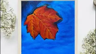 Maple leaf painting with acrylics / easy fall painting for beginners/#17