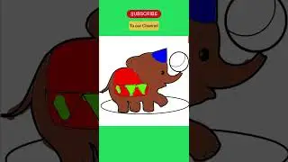 #shorts|Drawing Elephant |coloring for kids & toddlers|lets draw, paint together|beginer draw|