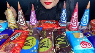 MAGNUM TRUFFLE,CORNETTO,KWALITY WALLS,SANDWICH ICECREAM,CRACKLE FEAST *ICECREAM EATING* ASMR
