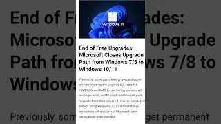 Microsoft ends free upgrade from Windows 7/8 to 11 #shortvideo #youtubeshort #technology