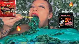 SPICY NOODLE CHALLENGE *hilarious* 😂 | ASMR NOODLES