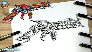 FREE FIRE DRAWING new evolutionary THOMPSON of FREE FIRE ( speed drawing ) Cara menggambar skin