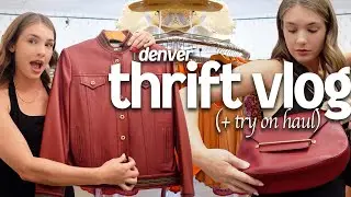 thrift with me in DENVER!! (thrifting roadtrip pt. 1 🚗) + haul | thrift vlog 38