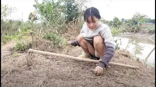 Single Mom  Hana working in garden 2021