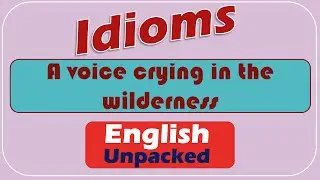 A voice crying in the wilderness