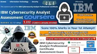 IBM Cybersecurity Analyst Assessment Professional Certificate Exam Solutions - Coursera
