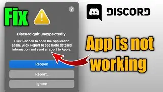 Fix Discord app is not working || Discord quit unexpectedly ? | Cilck Reopen to open the application