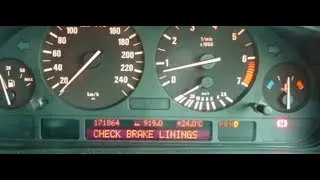BMW Check Brake Linings And Brake Pad Sensor Light Reset e38 e39 e46 e53 z3 m3