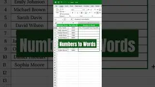 Convert Numbers to Words in Excel 
