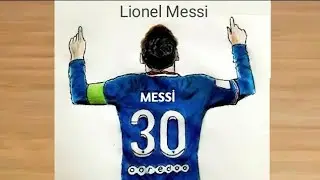 How to draw Lionel Messi back side with PSG Jersey  || Lionel Messi drawing