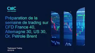 Préparation semaine de trading France40, Allemagne30, US30, Or, Pétrole Brent [23/12/19- 27/12/19]
