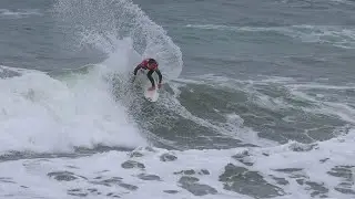 Levi Slawson Weathers The Storm In SLO CAL Open at Morro Bay hosted by Surfing For Hope