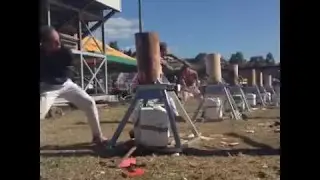 One-armed man destroys lumberjack competition