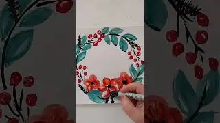 Watercolor Christmas Wreath#watercolors#christmasideas#howtowatercolor#red#green #holiday#sharpieart