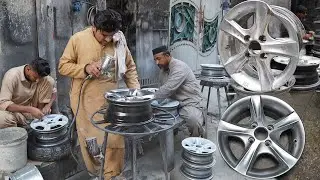 Amazing Technique of Repairing Broken Allory Rim | Restoration Old Alloy Rim of Car.