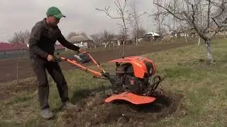 Фрезеровка сада мотоблоком  La frezuit cu motocultorul Kamoto 7H.P