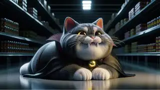 Vampire Cat Caught Stealing 😿🦇🧛  #cat #cute #aicat