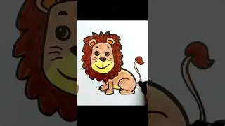 Cartoon Lion Drawing #shorts #youtubeshorts #liondrawing