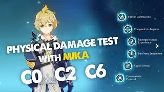 Physical DMG Test with C0 Eula, Raiden, Zhongli, & Mika (C0, C2, and C6) | Genshin Impact